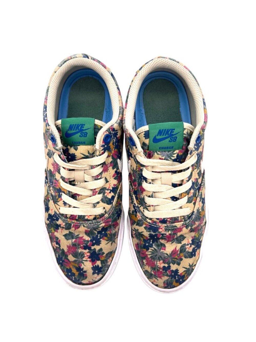 Nike SB Charge Floral Print Canvas Sneakers Womens Shoes 6.5Y Solarsoft Insole - Picture 4 of 12